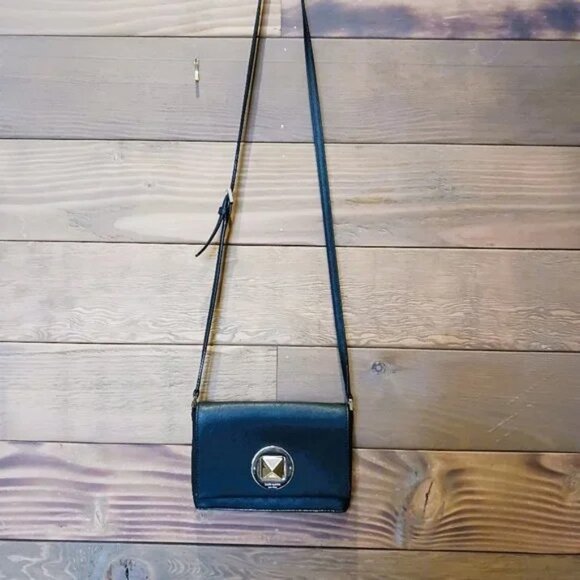 Trendy Kate Spade Black Saffiano Leather Turn-lock Crossbody Adjustable strap - Picture 1 of 13